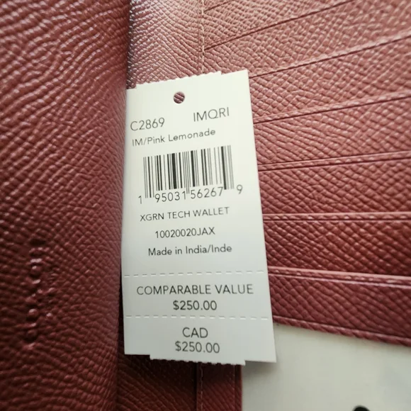 Coach Leather Tech Wristlet Wallet Pink Lemonade Women's NWT - Picture 11 of 12